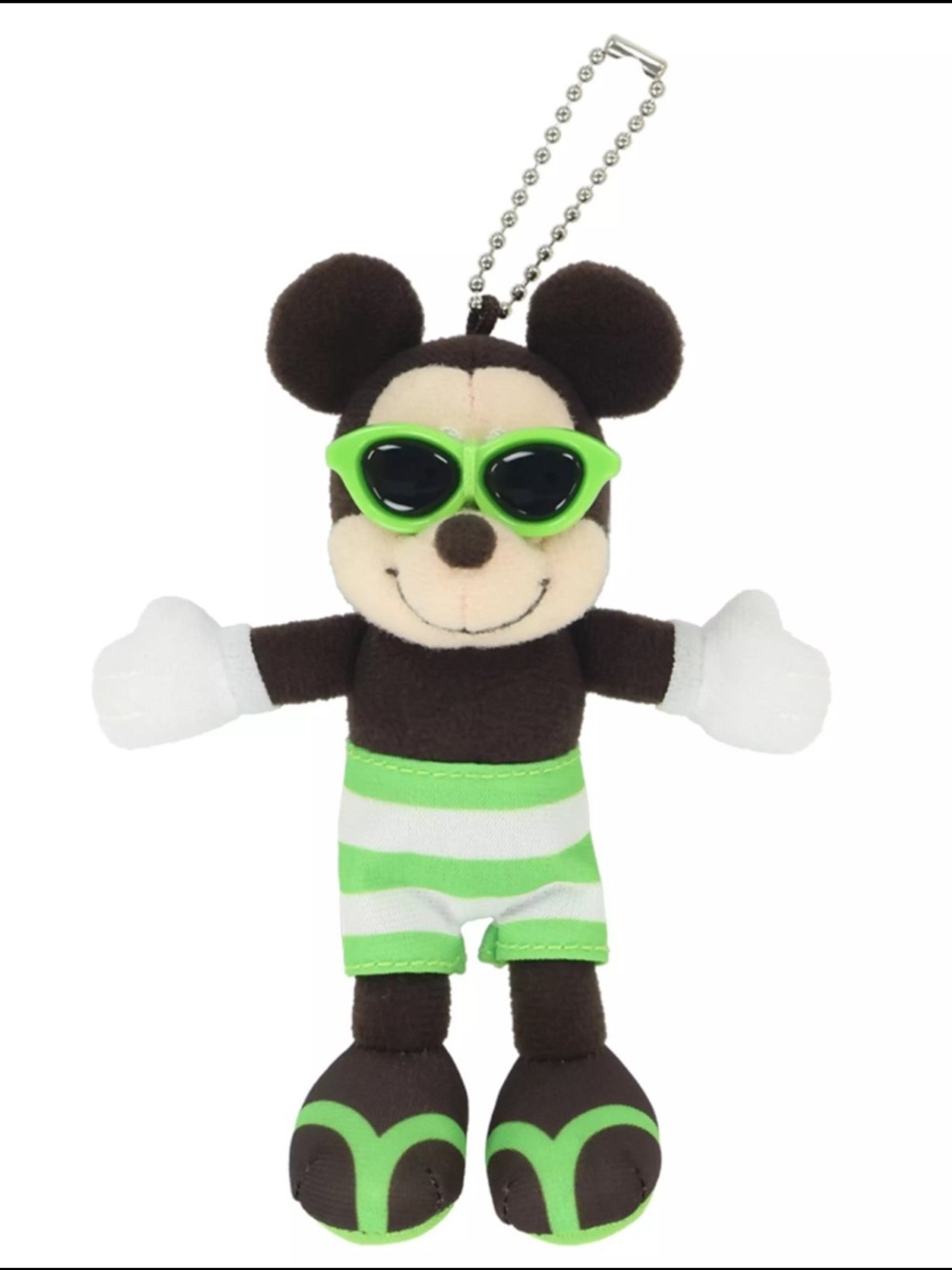 Tokyo Disney Mickey Green Swimsuit Plush Charm "Hello Hello SUMMER”
